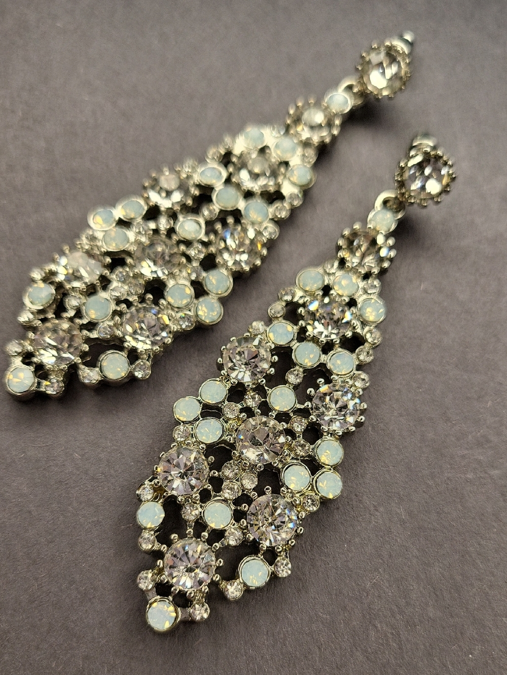 Elegant Silver Crystal Earrings